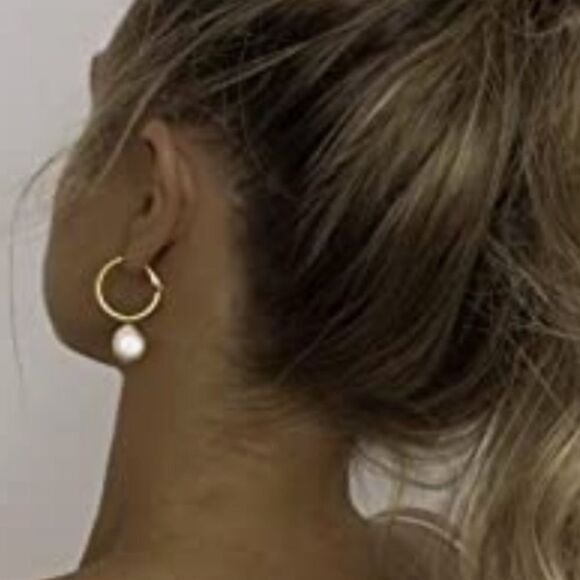 Gold & pearl earrings - Picture 1 of 3